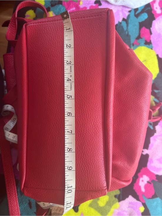 Vera Pelle Red Drawstring Backpack with Flap main image 11